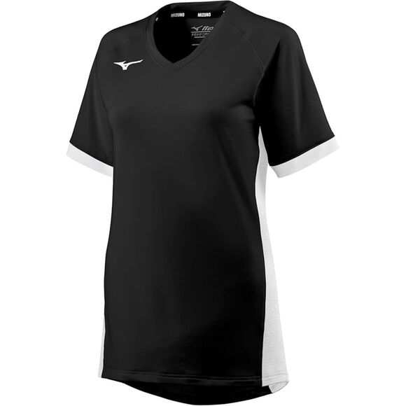 Mizuno Youth Girl's Spike Short Sleeve Volleyball Jersey Black Size Large NWT - Picture 1 of 3